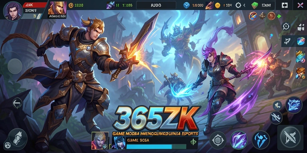 Tampilan gameplay seru dari 365ZK dalam pertarungan MOBA.