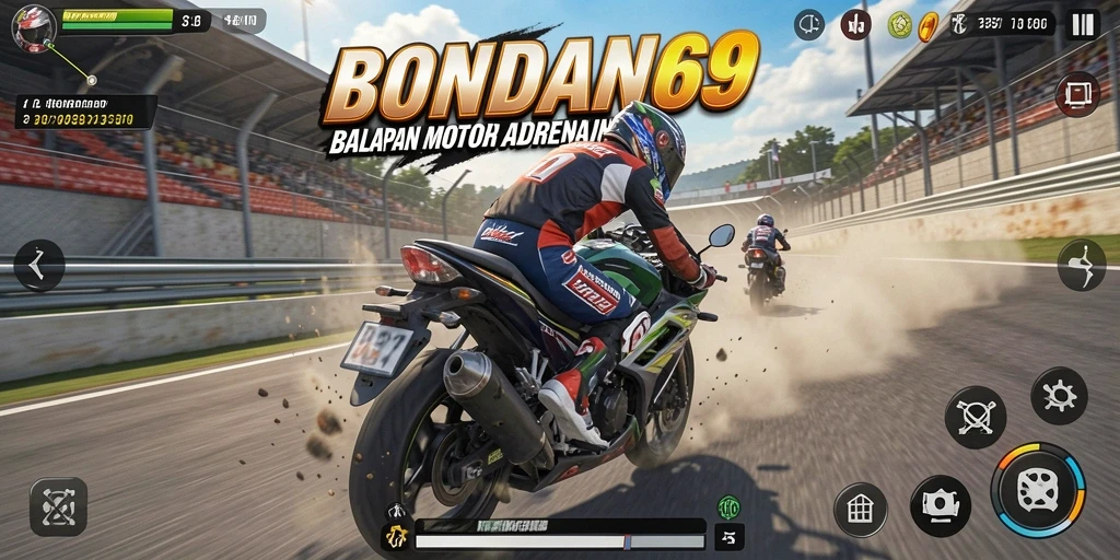 Screenshot gameplay BONDAN69 yang menampilkan aksi balapan motor terbaru.