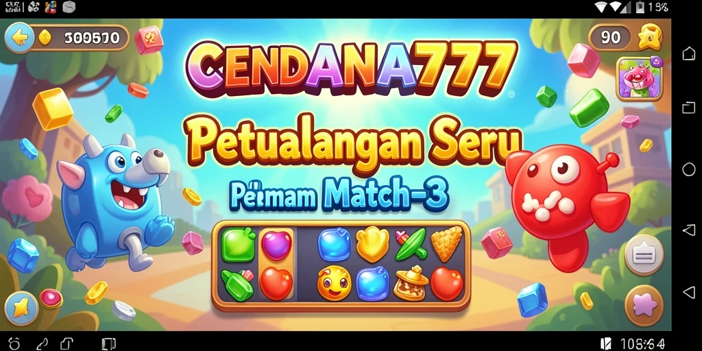 Tangkapan layar dari gameplay menarik CENDANA777 di dunia Match-3.