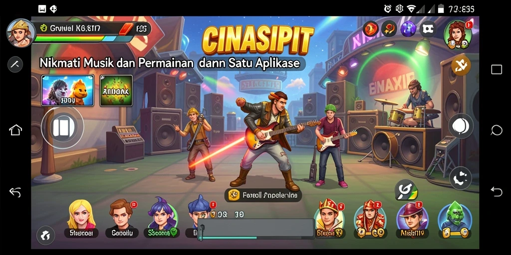 Screenshot utama yang menunjukkan gameplay seru di CINASIPIT.