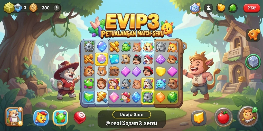 Tampilan gameplay seru di EVIP3, menyenangkan dan adiktif.