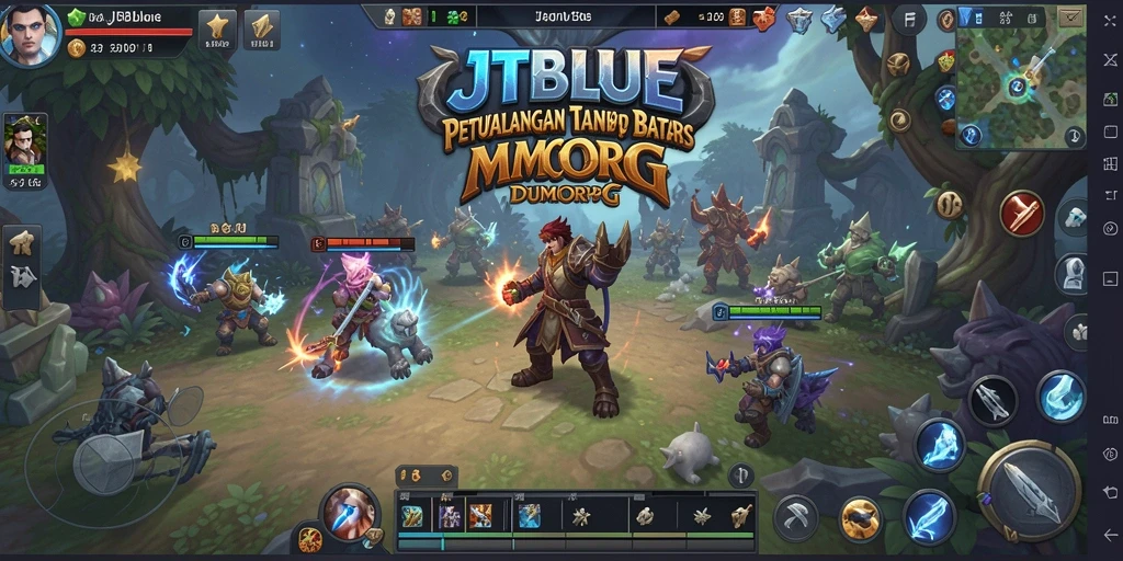 Tampilan gameplay JTBLUE yang mendebarkan dan penuh aksi.