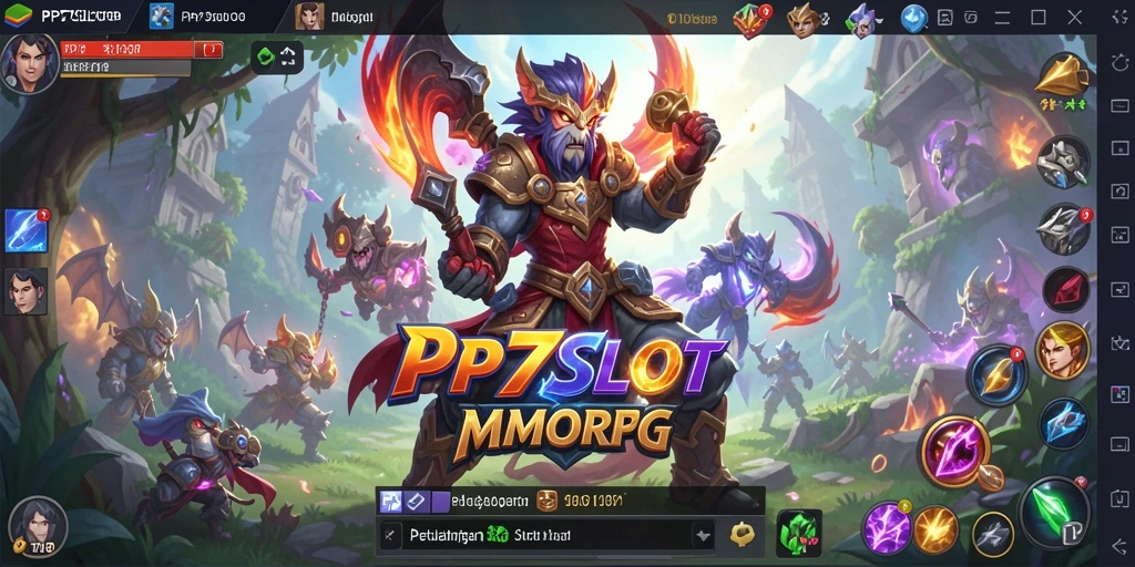 Screenshot gameplay PP7SLOT yang menunjukkan aksi penuh warna dan epik.
