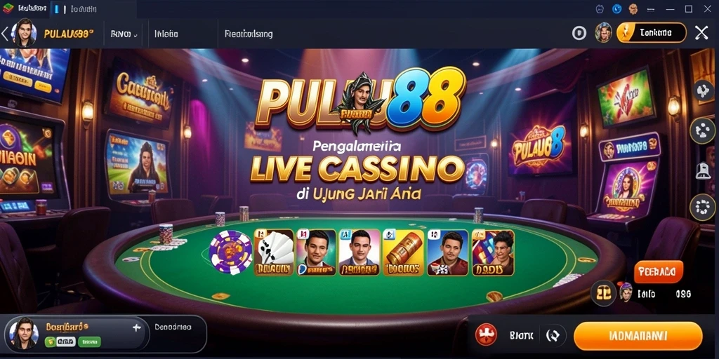 Tampilan gameplay Live Casino di PULAU88 yang mendebarkan.