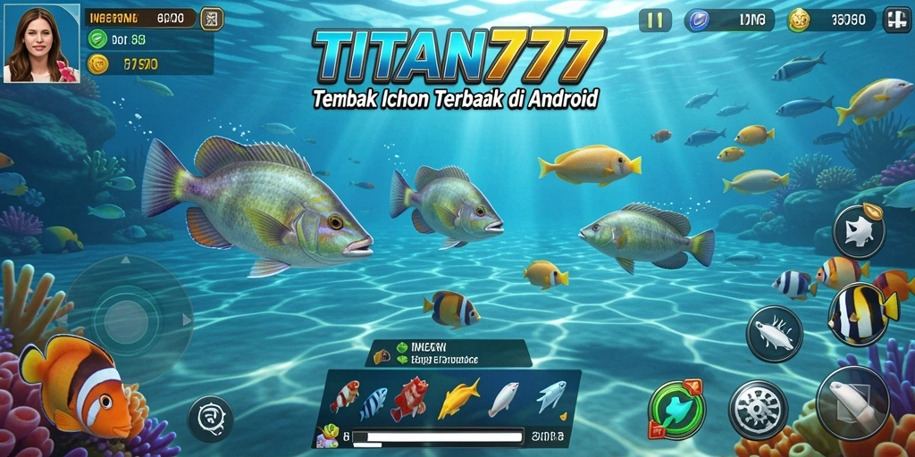 Tampilan gameplay seru dalam TITAN777 dengan berbagai ikan yang menunggu untuk ditembak.