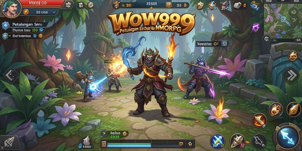 Tangkapan layar WOW99 menampilkan aksi seru dalam pertempuran MMORPG.